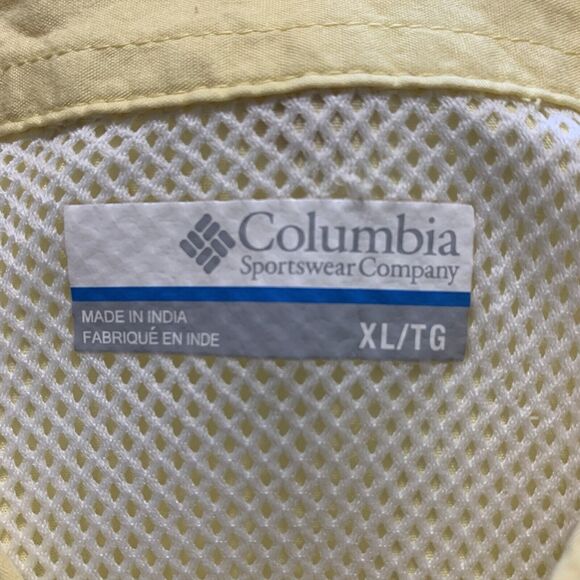 Columbia PFG Shirt Men XL Yellow Fishing Vented Performance Sportswear Techwear - Picture 3 of 13